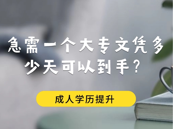 急需一个大专文凭多少天可以到手？多少钱？