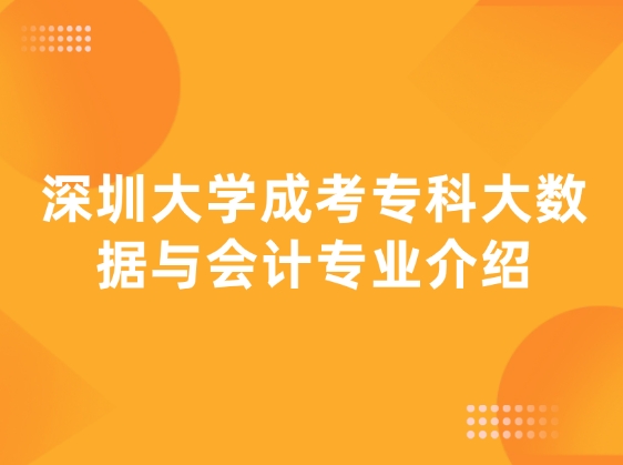 深圳大学成考专科大数据与会计专业介绍