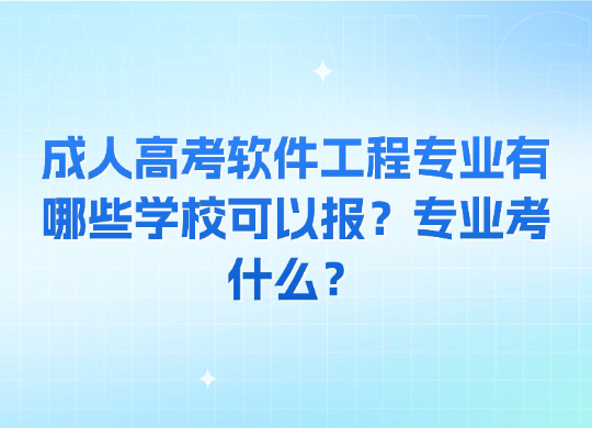 成人高考软件工程专业有哪些学校可以报？专业考什么？