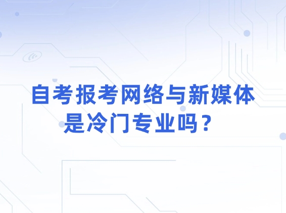 自考报考网络与新媒体是冷门专业吗？