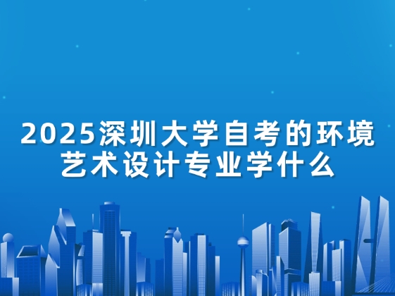 2025深圳大学自考的环境艺术设计专业学什么