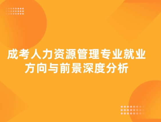 成考人力资源管理专业就业方向与前景深度分析