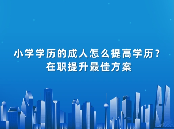 小学学历的成人怎么提高学历?在职提升最佳方案