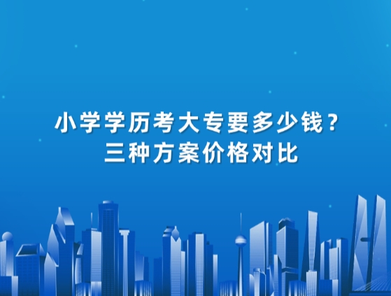 小学学历考大专要多少钱？三种方案价格对比